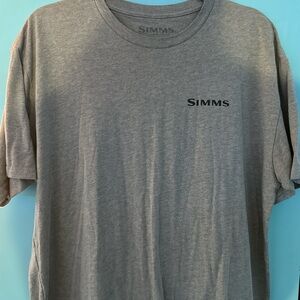 Men’s SIMMS grey t-shirt size large.